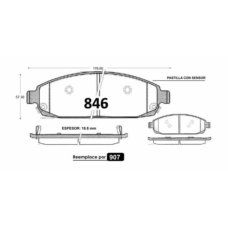 Pastillas Traseras GTX Classic PF-D-1080-GTX Jeep Cherokee