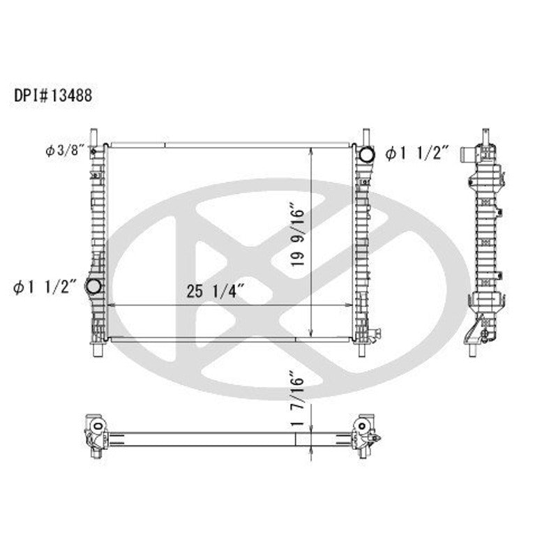 Radiador Ultra Power 13488 Ford Mustang 5.0 V8
