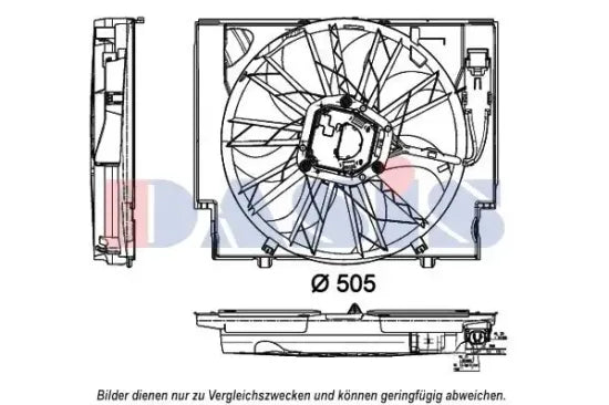 Electroventilador AKS DASIS 058082N — BMW Serie 3 / Serie 5 2002-2020