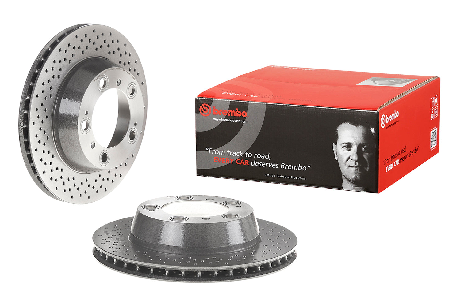 Par Discos Brembo DF-1362-BMO Porsche