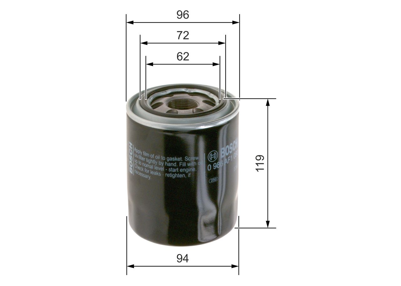 Filtro de aceite Bosch — Hyundai, Kia | OEM 2630042040