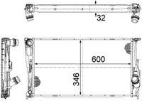 Radiador de motor MAHLE CR 1083 000S — BMW X1 / X3 / Serie 1 / Serie 3 2004-2015