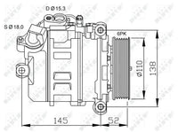 Compresor de A/C NRF 32435 — BMW 2000-2016