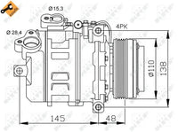 Compresor de A/C NRF 32465 — BMW X3 / Serie 3 / Serie 5 / Serie 7 1995-2011