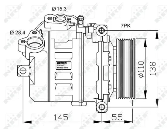Compresor de A/C NRF 32524 — BMW 2006-2016