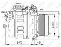 Compresor de A/C NRF 32533 — BMW X1 / Serie 1 / Serie 3 / Serie 5 2004-2015