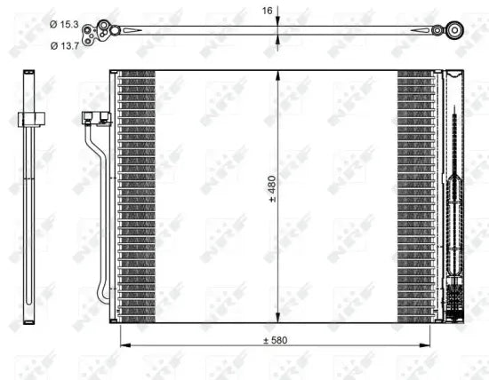 Radiador de A/C NRF 350325 — BMW Serie 5 / Serie 6 / Serie 7 2008-2018