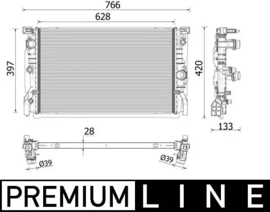 Radiador de motor MAHLE CR 2223 000P — BMW Serie 5 / Serie 7 2015-2023