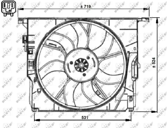 Electroventilador NRF 47727 — BMW Serie 5 / Serie 6 / Serie 7 2008-2018