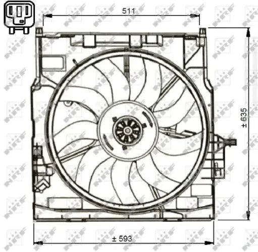 Electroventilador NRF 47734 — BMW X1 / X5 / X6 / Serie 2 2006-2022