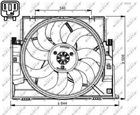 Electroventilador NRF 47736 — BMW Serie 1 / Serie 2 / Serie 3 / Serie 4 2011-2021