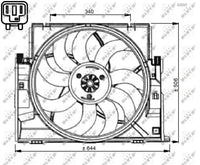 Electroventilador NRF 47736 — BMW Serie 1 / Serie 2 / Serie 3 / Serie 4 2011-2021