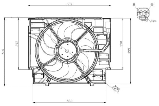 Electroventilador NRF 47960 — BMW Serie 3 / Serie 5 2002-2020