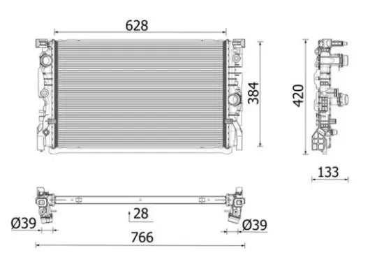 Radiador de motor MAHLE CR 2696 000P — BMW Serie 5 / Serie 7 / Serie 8 2019-2023