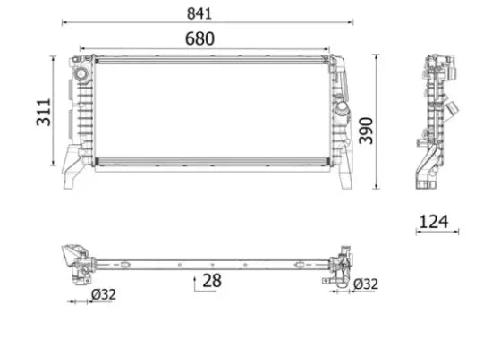 Radiador de motor MAHLE CR 2749 000P — BMW / MINI X1 / X2 / Serie 1 / Serie 2 2013-2024