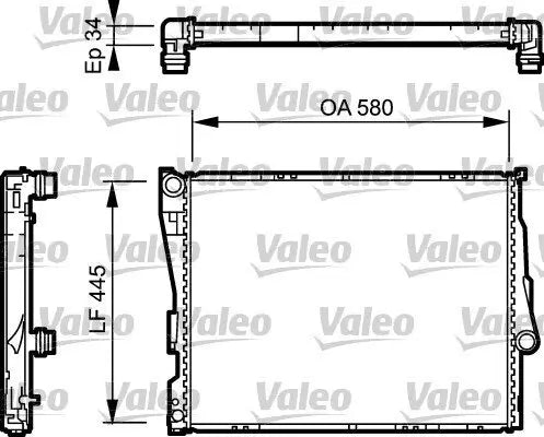 Radiador de motor VALEO 734276 — BMW Z4 / Serie 1 / Serie 3 1997-2016