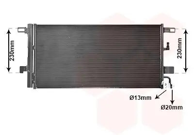 Condensador AC VAN WEZEL OEM 8W0816421C para Motor EA888 Gen3 2.0 TFSI | Audi Volkswagen Skoda SEAT