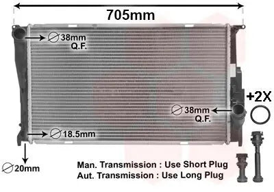 Radiador de motor VAN WEZEL 06002293 — BMW X1 / X3 / Serie 1 / Serie 3 2004-2015