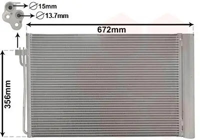 Radiador de A/C VAN WEZEL 06005267 — BMW Serie 5 / Serie 6 / Serie 7 2000-2010