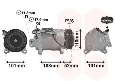 Compresor AC VAN WEZEL 0600K567 OEM 64 52 5 A3F 1D2 | Allure Repuestos