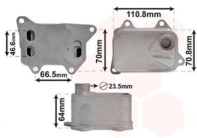 Enfriador aceite VAN WEZEL OEM 06L117021E para Motor EA888 Gen3 2.0 TFSI | Audi Volkswagen Skoda SEAT