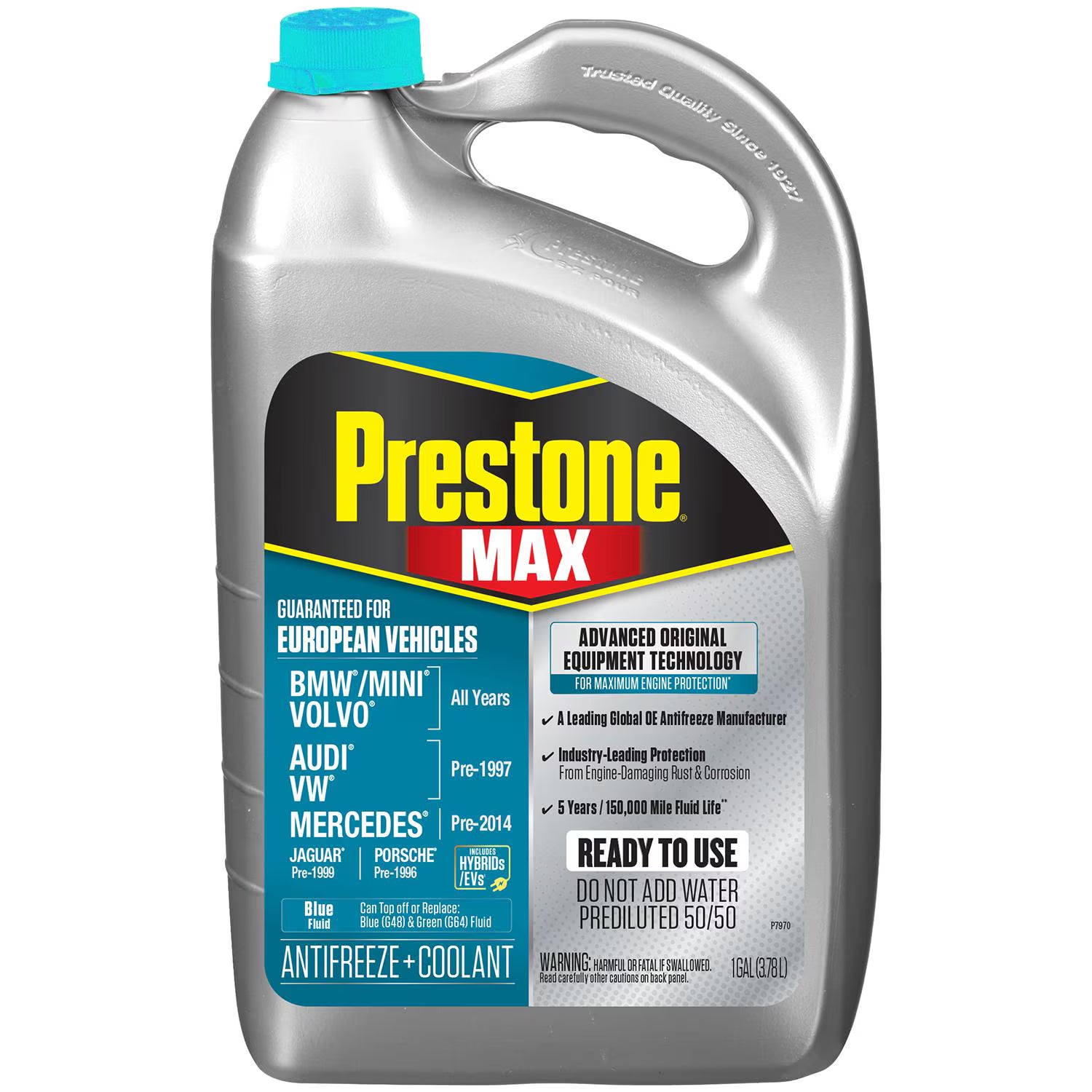 COOLANT PRESTONE EUROPEAN TURQUOISE 50/50 TURQUESA 3.78L