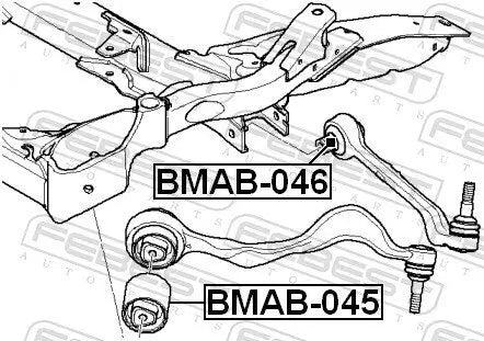 Par de Bujes Delanteros FEBEST BMAB-046 — BMW X1 / Z4 / Serie 1 / Serie 3 1991-2016