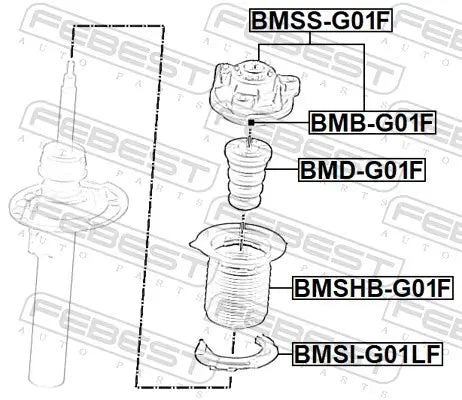 Par de Cazoletas Delanteras FEBEST BMSS-G01F — BMW X3 / X4 / Serie 3 2017-2024