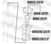 Par de Cazoletas Delanteras FEBEST BMSS-G01F — BMW X3 / X4 / Serie 3 2017-2024