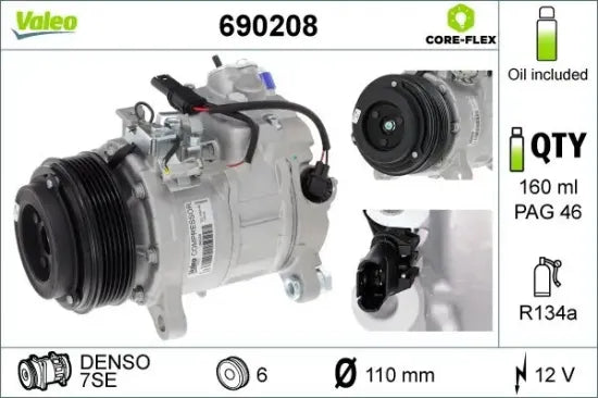 Compresor de A/C VALEO 690208 — BMW 2004-2021