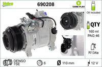 Compresor de A/C VALEO 690208 — BMW 2004-2021