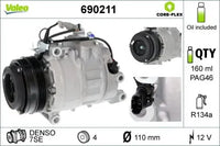 Compresor de A/C VALEO 690211 — BMW 2007-2023