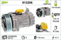 Compresor de A/C VALEO 813206 — MINI 2006-2016