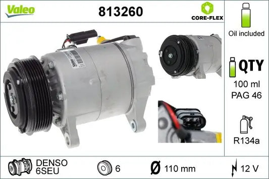 Compresor AC VALEO 813260 OEM 64 52 5 A3F 1D2 | Allure Repuestos