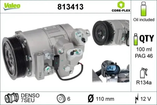 Compresor de A/C VALEO 813413 — BMW 2000-2016
