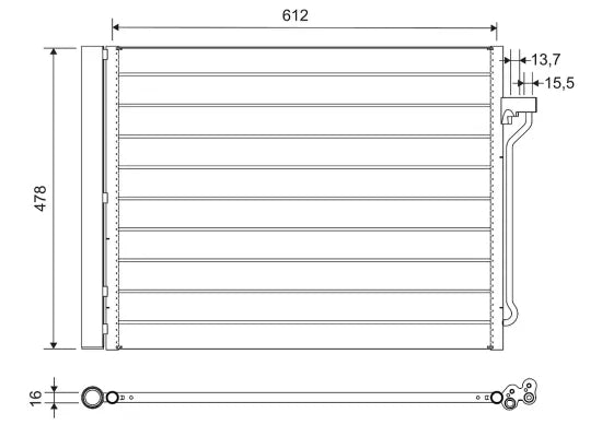 Radiador de A/C VALEO 814113 — BMW Serie 5 / Serie 6 / Serie 7 2008-2018