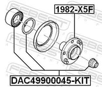 Par de Rodamientos de rueda Delanteros FEBEST DAC49900045-KIT — BMW X3 / X5 / Serie 3 / Serie 5 / Serie 7 2000-2013
