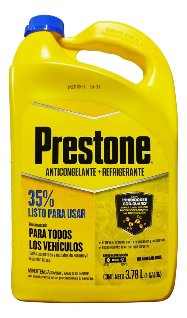 COOLANT PRESTONE ANTICONGELANTE 35% ETILENGLICOL AMARILLO 3.78L