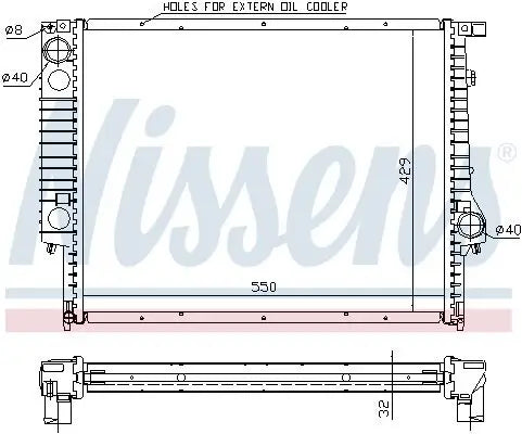 Radiador de motor NISSENS 60759A — BMW Serie 3 1990-1999