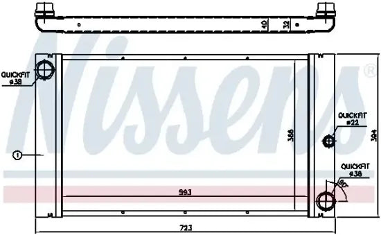 Radiador de motor NISSENS 60762 — BMW Serie 5 / Serie 7 2002-2010