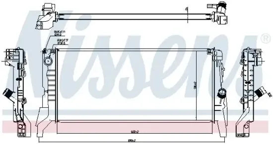 Radiador de motor NISSENS 60861 — BMW / MINI X1 / X2 / Serie 2 2013-2024