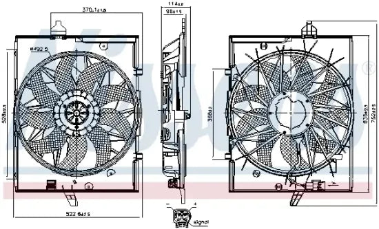 Electroventilador NISSENS 85735 — BMW Serie 5 / Serie 6 / Serie 7 2001-2010