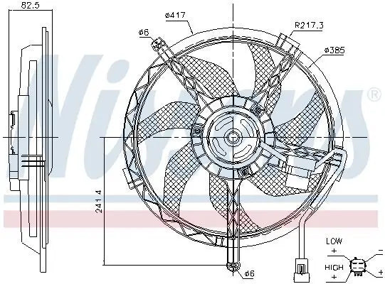 Electroventilador NISSENS 85945 — BMW / MINI Serie 3 / Serie 5 / Serie 7 1998-2016