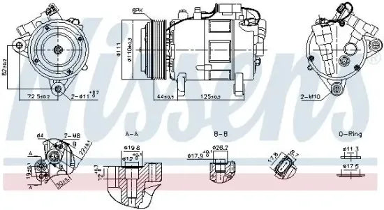 Compresor de A/C NISSENS 891148 — BMW / MINI 2010-2025