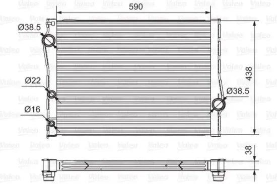 Radiador de motor VALEO 701549 — BMW X5 / X6 2006-2019