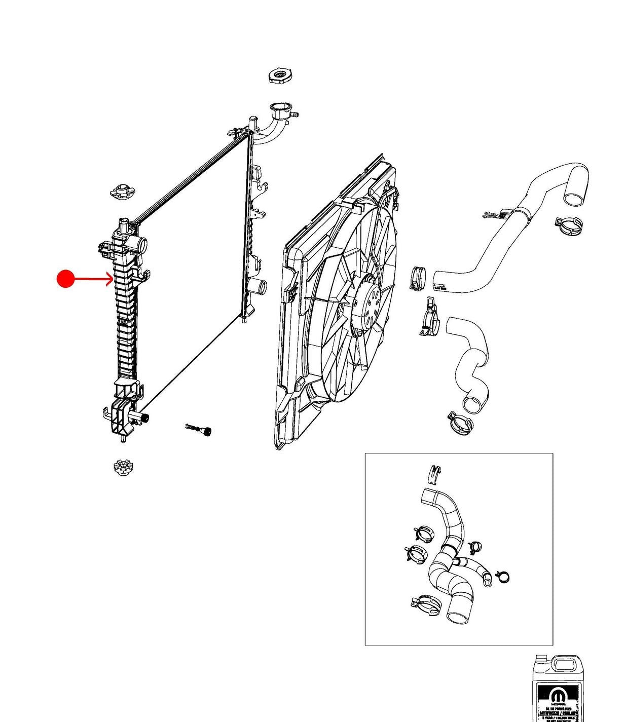 Radiador Mopar Jeep Grand Cherokee 3.6 Pentastar 2011-2015 52014529AB - imagen 1 - 52014529AB