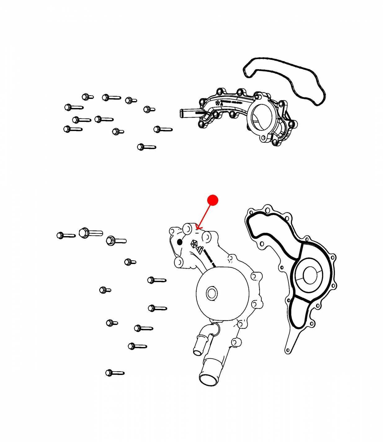 Bomba de Agua Mopar Jeep Grand Cherokee 3.6 Pentastar 2011-2015 5184498AJ - imagen 1 - 5184498AJ