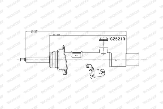 Par de Amortiguadores Delanteros · Suspensión Adaptativa · MONROE C2522L + C2521R — BMW Serie 1 / Serie 2 / Serie 3 / Serie 4 2011-2021