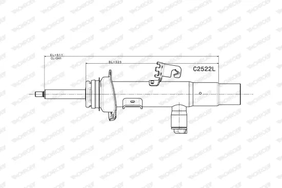 Par de Amortiguadores Delanteros · Suspensión Adaptativa · MONROE C2522L + C2521R — BMW Serie 1 / Serie 2 / Serie 3 / Serie 4 2011-2021