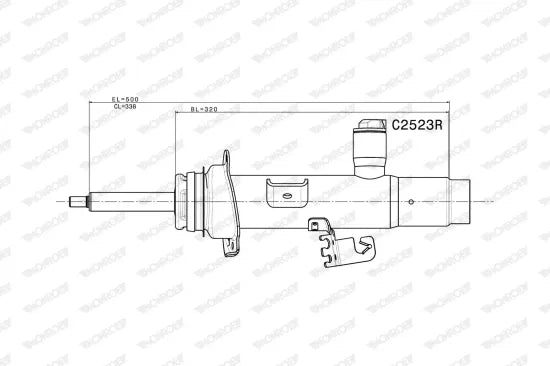 Par de Amortiguadores Delanteros · Suspensión Adaptativa · MONROE C2524L + C2523R — BMW Serie 1 / Serie 2 / Serie 3 / Serie 4 2012-2021